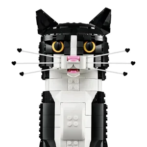 Loki’s Whiskers for LEGO® Tuxedo/Orange Cat – Black Heart Tipped Whiskers
