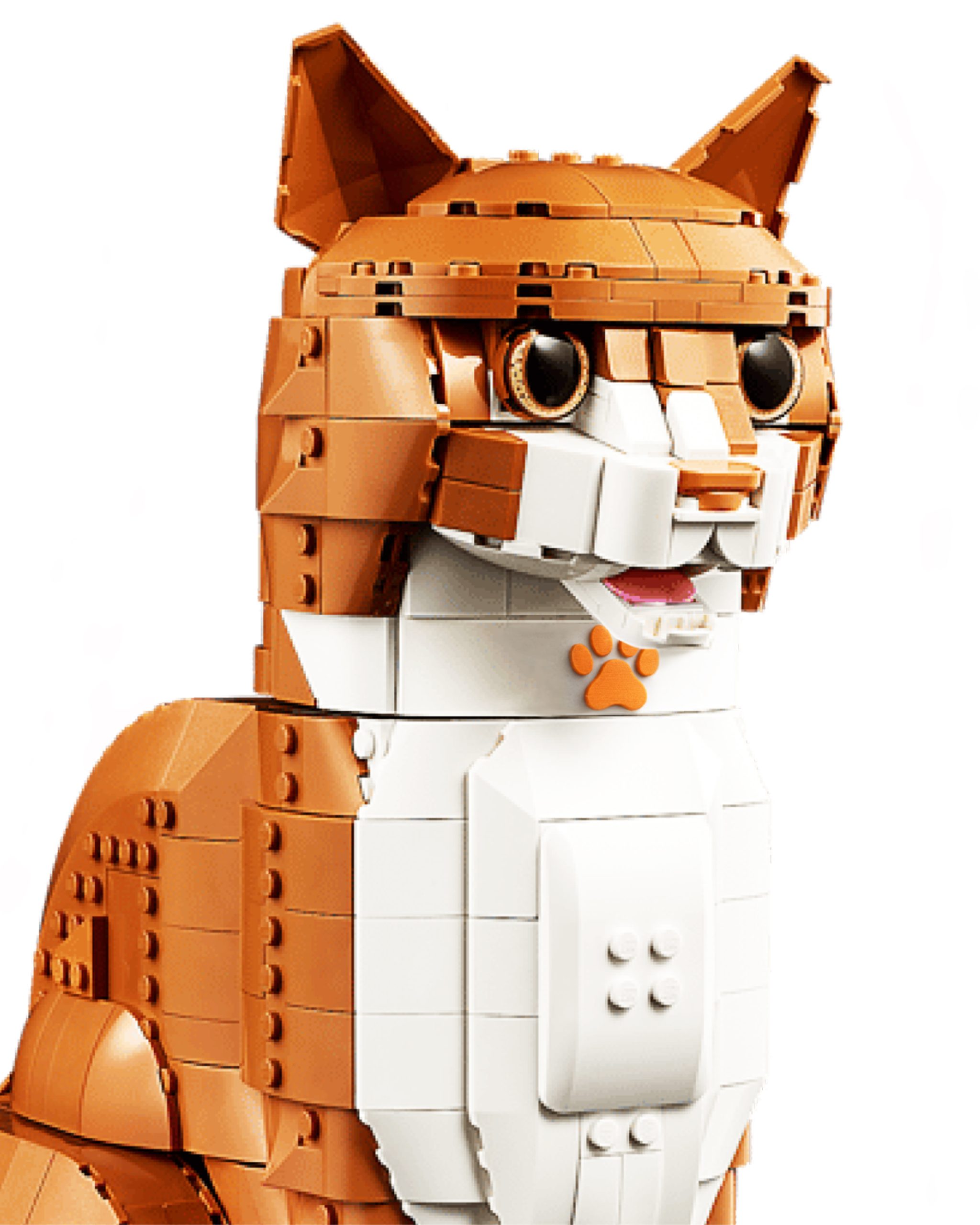 Custom Collar Accessory Compatible with LEGO Tuxedo Cat and LEGO Orange Cat, 2-Pack 3D Printed Paw Collars, Black Paw and Orange Paw - Image 4