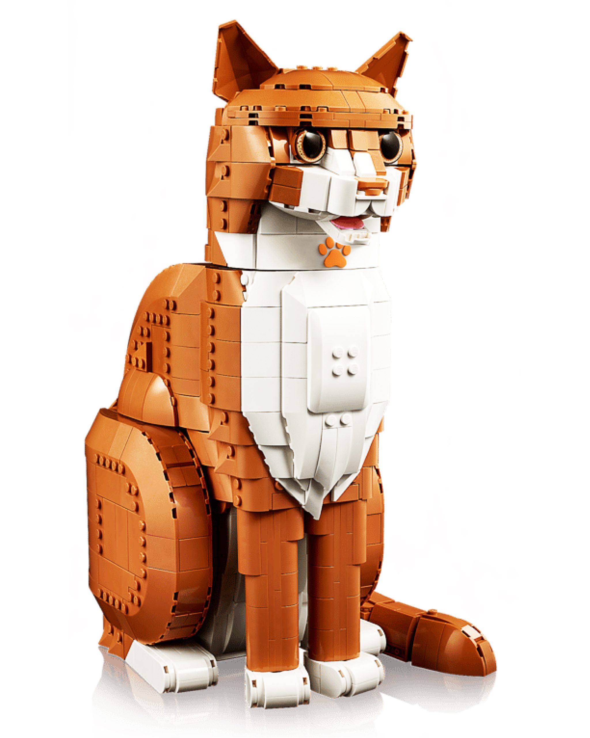 Custom Collar Accessory Compatible with LEGO Tuxedo Cat and LEGO Orange Cat, 2-Pack 3D Printed Paw Collars, Black Paw and Orange Paw - Image 5