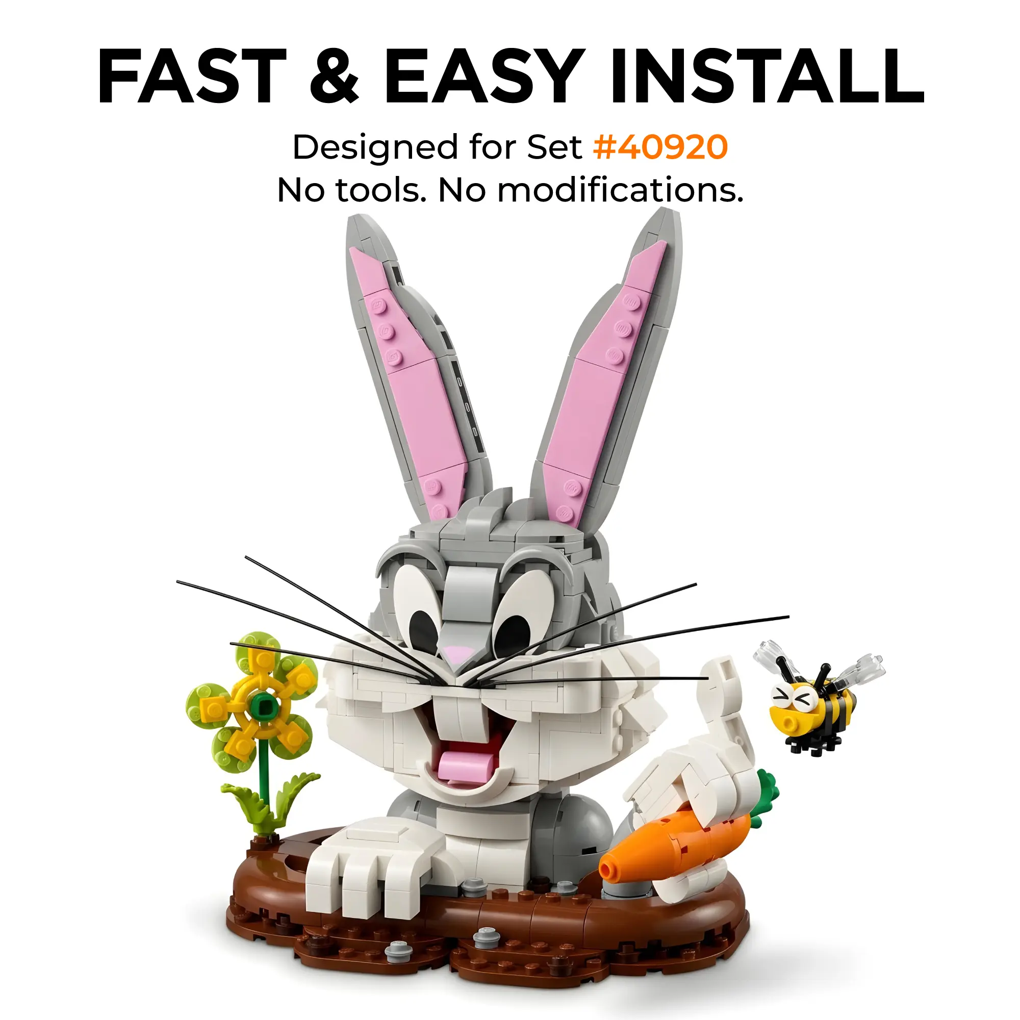 Loki’s Whiskers for LEGO Rabbit Model 40920 – Custom Snap-in Accessory - Image 6