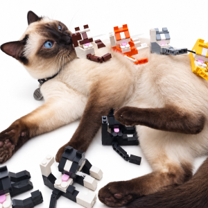 Loki’s Bath Time – Buildable Brick Cat with Loki’s Whiskers Add-On